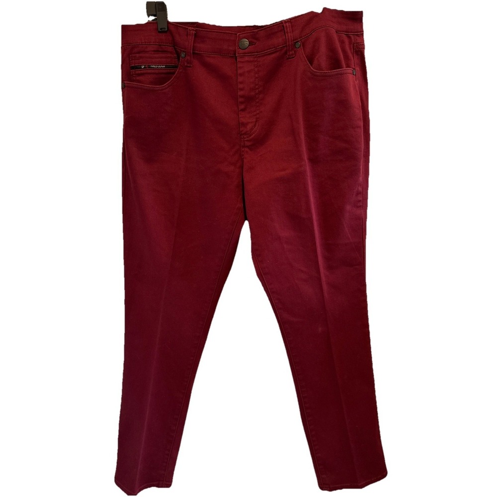 Fried-Denim Men's Slim Fit Pants 38x 32 Burgundy‎ Wine Stretch Cotton Blend